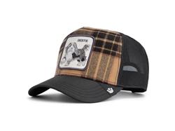 BASEBALL CAP DAPPER BESTIE ITALY VOID IN PLAID NERO MARRONE